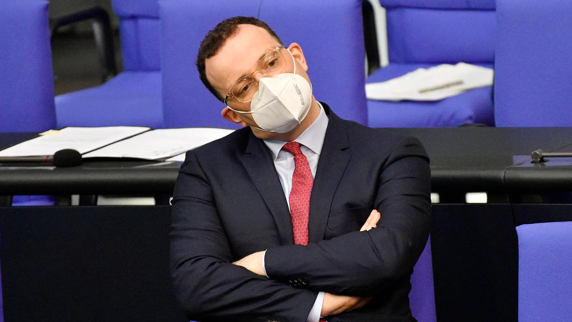 Jens Spahn in der 216. Sitzung des Deutschen Bundestages im Reichstagsgebäude. Berlin, 05.03.2021 *** Jens Spahn at the 216 session of the German Bundestag in the Reichstag building Berlin, 05 03 2021 Foto:xF.xKernx/xFuturexImage
