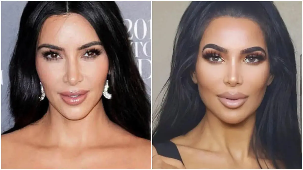 Christina Ashten Gourkani (r.) wollte aussehen wie Kim Kardashian (l.).
