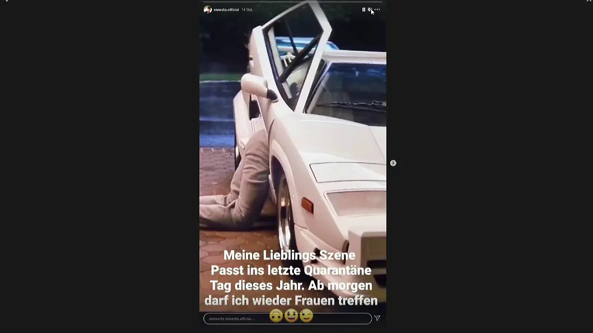 Ennesto Monté schreibt bei Instagram, dass er sich darauf freut, nach der Quarantäne wieder Frauen zu treffen.
