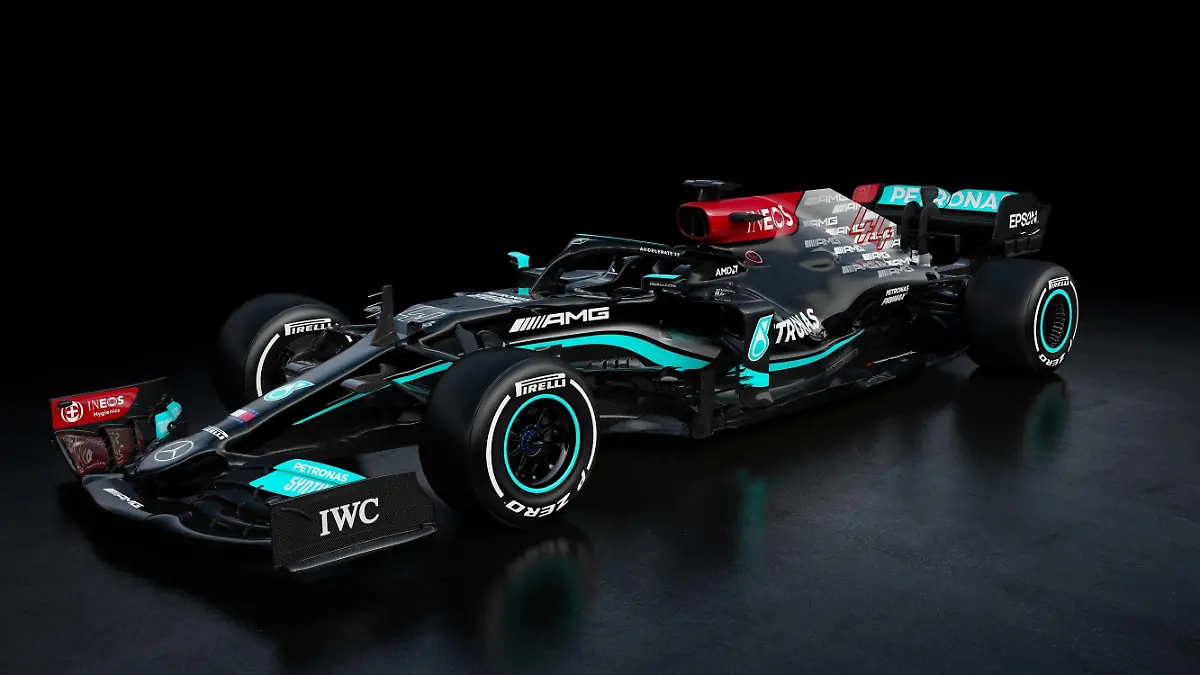 HANDOUT - 01.03.2021, ---: Das neue Rennauto Mercedes-AMG F1 W12 E des Formel-1-Teams Mercedes. Foto: -/MediaPortal Daimler AG/dpa - ACHTUNG: Nur zur redaktionellen Verwendung im Zusammenhang mit der aktuellen Berichterstattung und nur mit vollständiger Nennung des vorstehenden Credits +++ dpa-Bildfunk +++