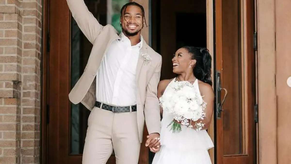 Im siebten Himmel: Simone Biles und ihr Mann Jonathan Owens.