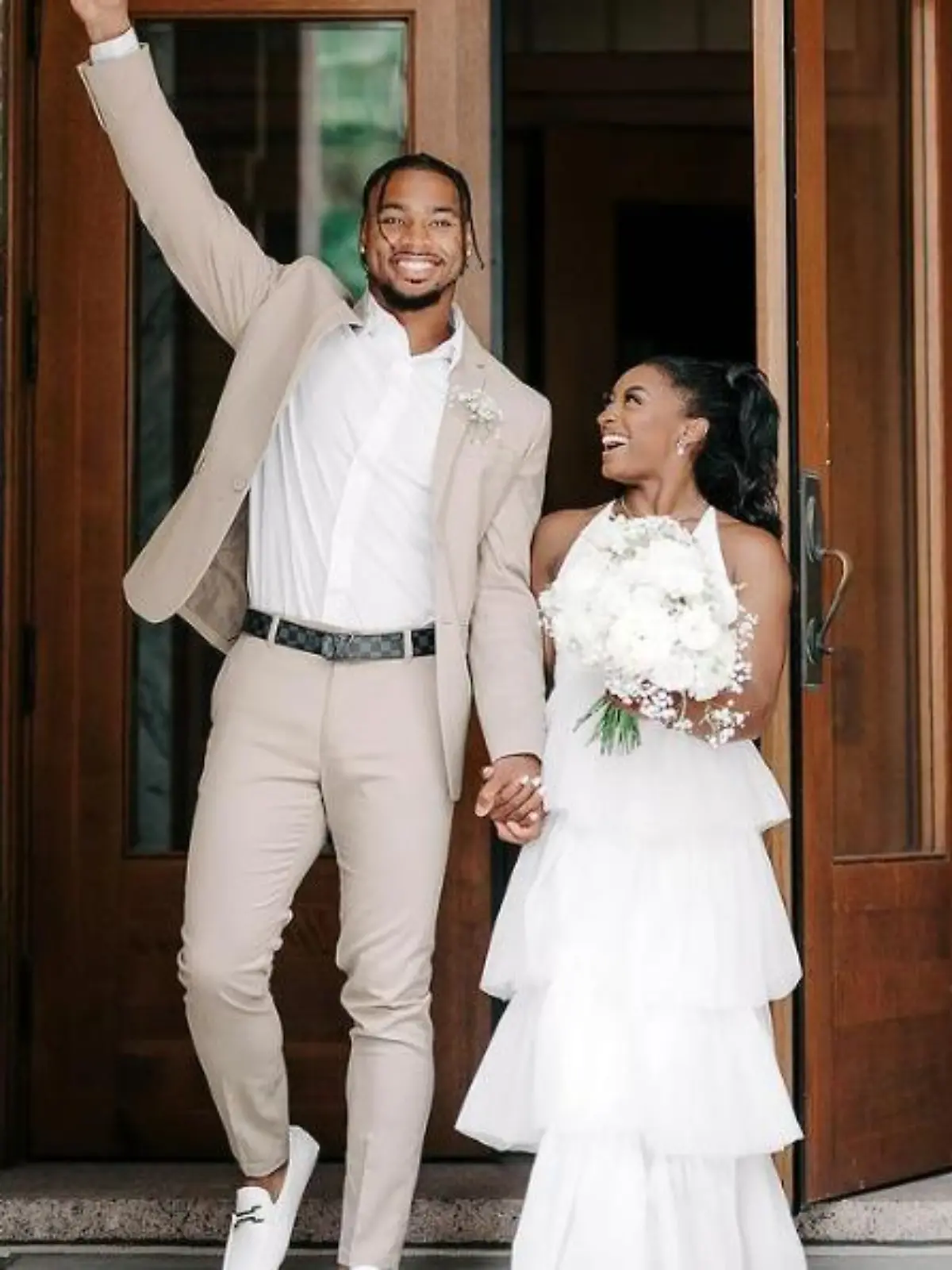Im siebten Himmel: Simone Biles und ihr Mann Jonathan Owens.