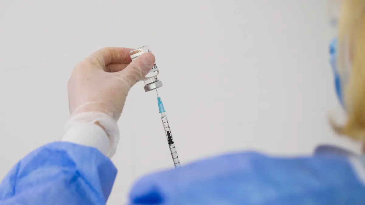  February 15, 2021, Timisoara, Timis, Romania: Nurse prepairs anti-COVID-19 vaccine, prodused by ASTRAZENECA, at a newly opened vaccination center in Timisoara. Timisoara Romania - ZUMAp180 20210215_zip_p180_004 Copyright: xCornelxPutanx