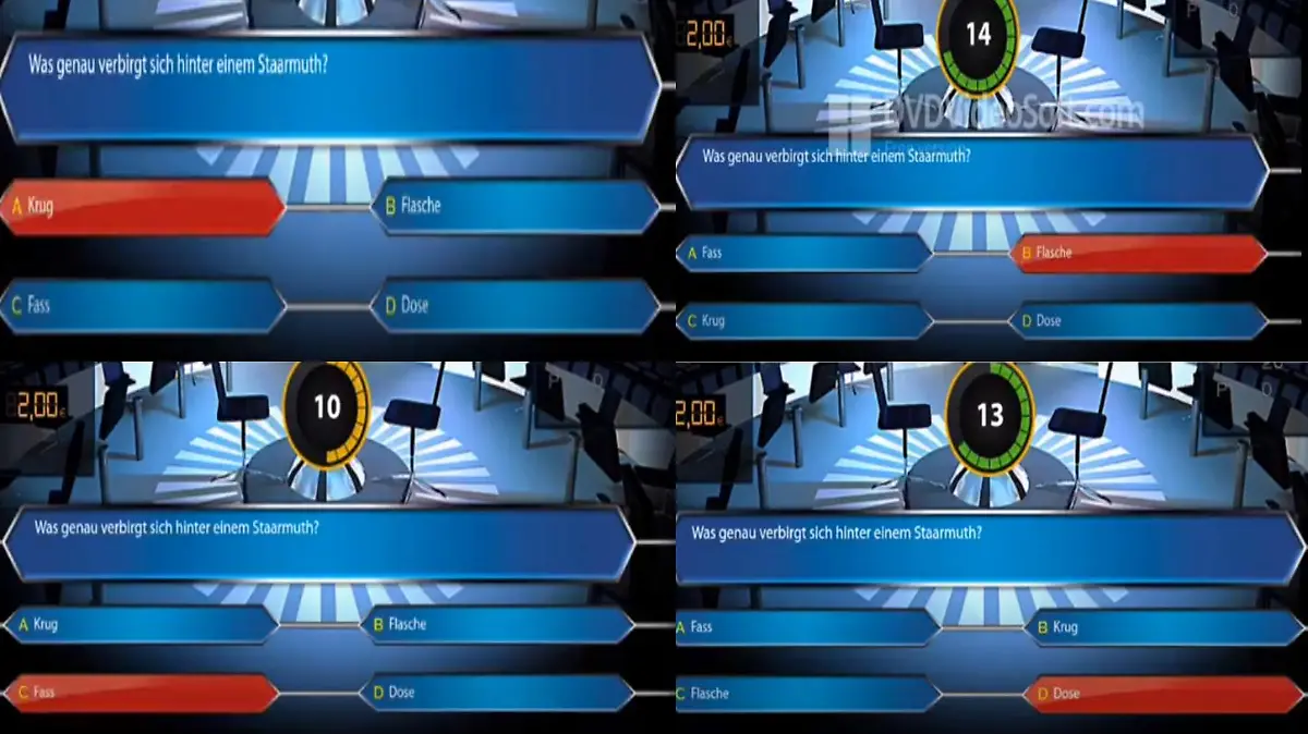 Die Seite erinnert an "Wer wird Millionär?"