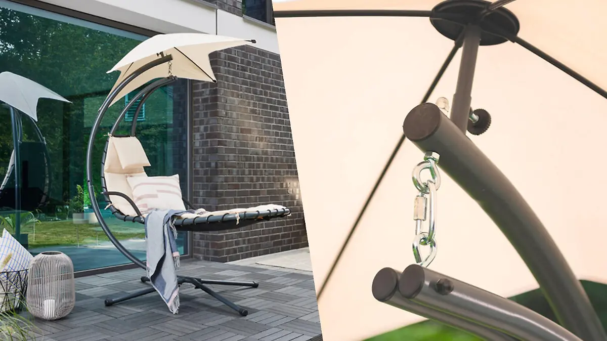 Schwebeliege im Garten