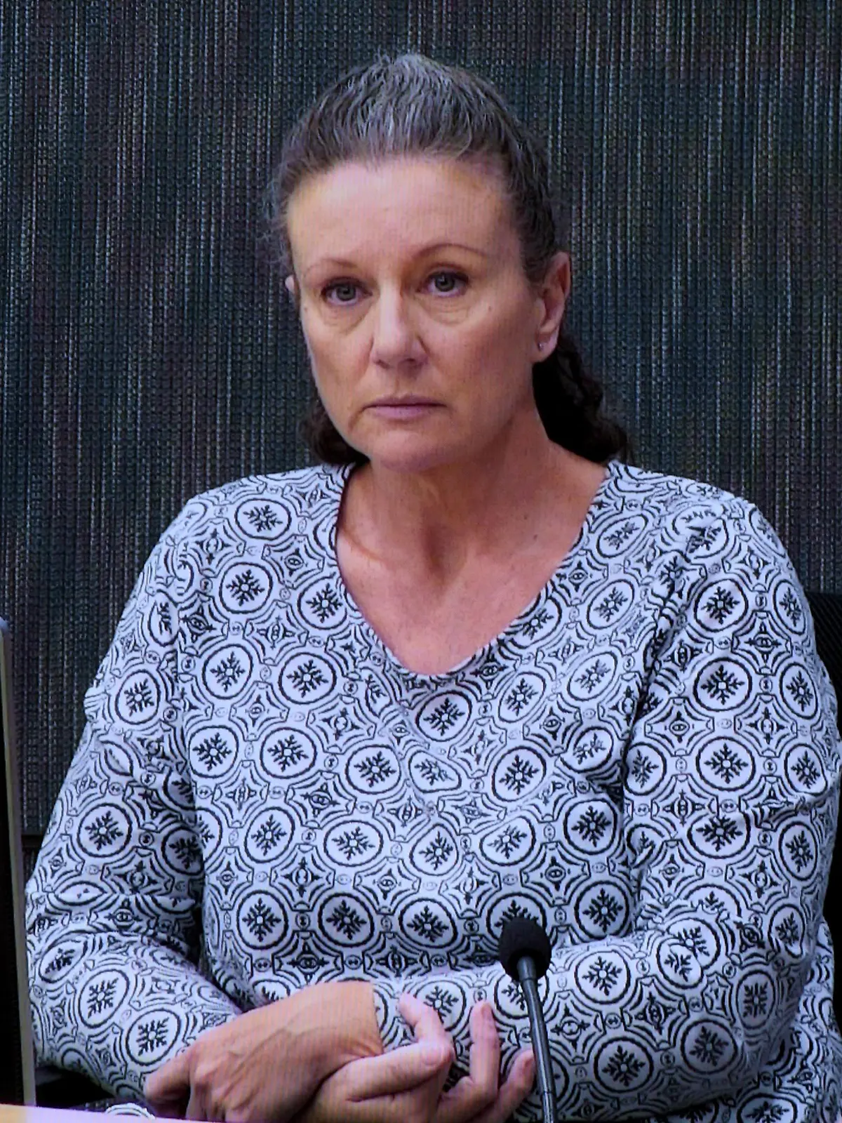 KATHLEEN FOLBIGG CONVICTIONS INQUIRY, Kathleen Folbigg appears via video link during a convictions inquiry at the NSW Coroners Court, Sydney, Wednesday, May 1, 2019. An Inquiry continues into convictions of baby killer Kathleen Megan Folbigg. ( !ACHTUNG: NUR REDAKTIONELLE NUTZUNG, KEINE ARCHIVIERUNG UND KEINE BUCHNUTZUNG! SYDNEY NSW AUSTRALIA PUBLICATIONxINxGERxSUIxAUTxONLY Copyright: xJOELxCARRETTx 20190501001397398279  