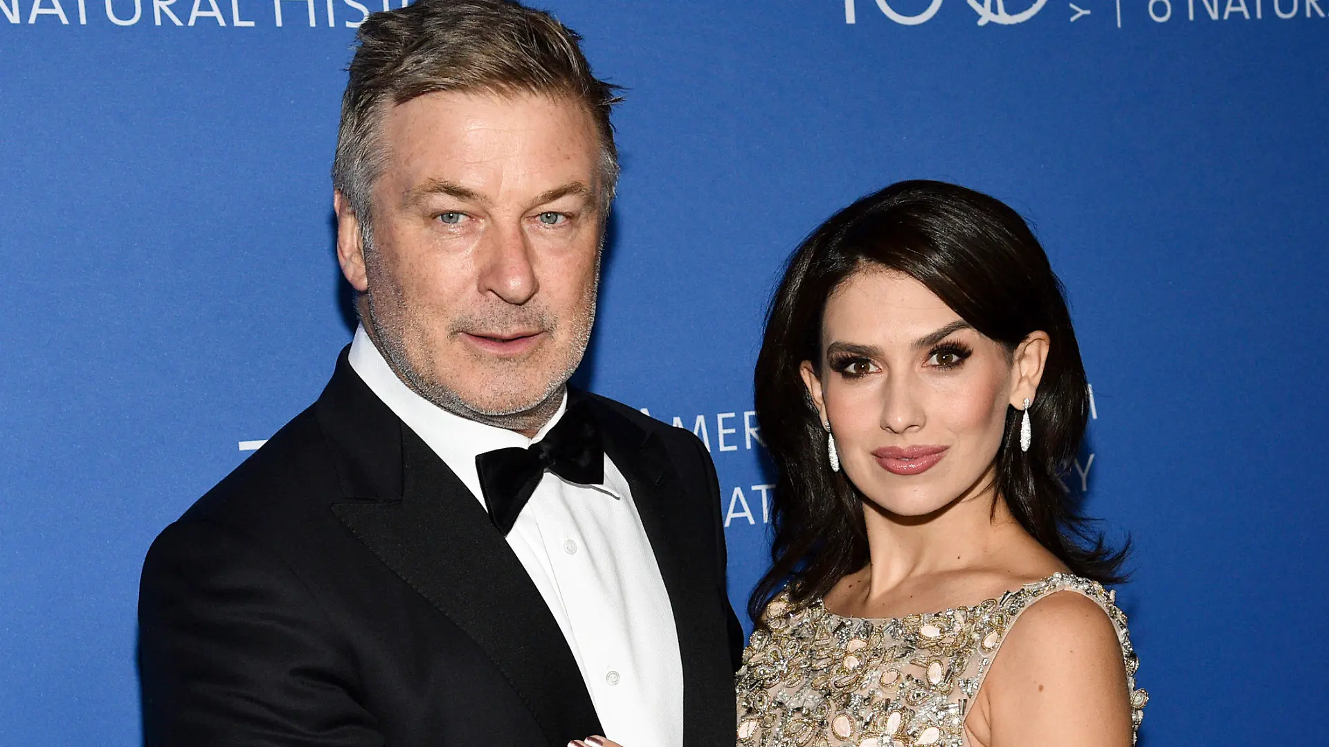 FILE - Alec Baldwin, left, and wife Hilaria Baldwin attend the American Museum of Natural History's Museum Gala on Nov. 21, 2019, in New York. The couple on Wednesday, Sept. 9, 2020, announced the arrival of a baby boy, their fifth child together. Hilaria Baldwin posted on Instagram and said the boy “is perfect and we couldn't be happier. Stay tuned for a name.” (Photo by Evan Agostini/Invision/AP, File)