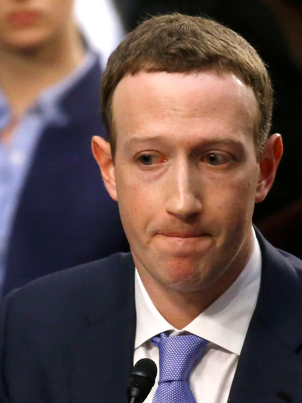 Facebook CEO Mark Zuckerberg listens while testifying before a joint Senate Judiciary and Commerce Committees hearing regarding the company’s use and protection of user data, on Capitol Hill in Washington, U.S., April 10, 2018. REUTERS/Leah Millis