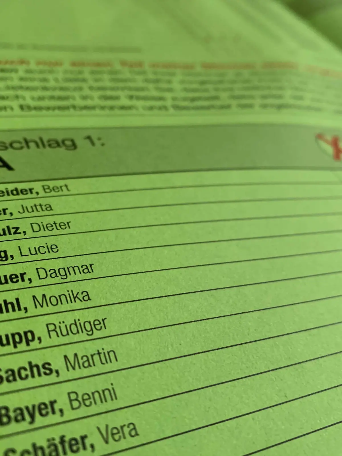 Wahlzettel Kommunalwahlen Hessen