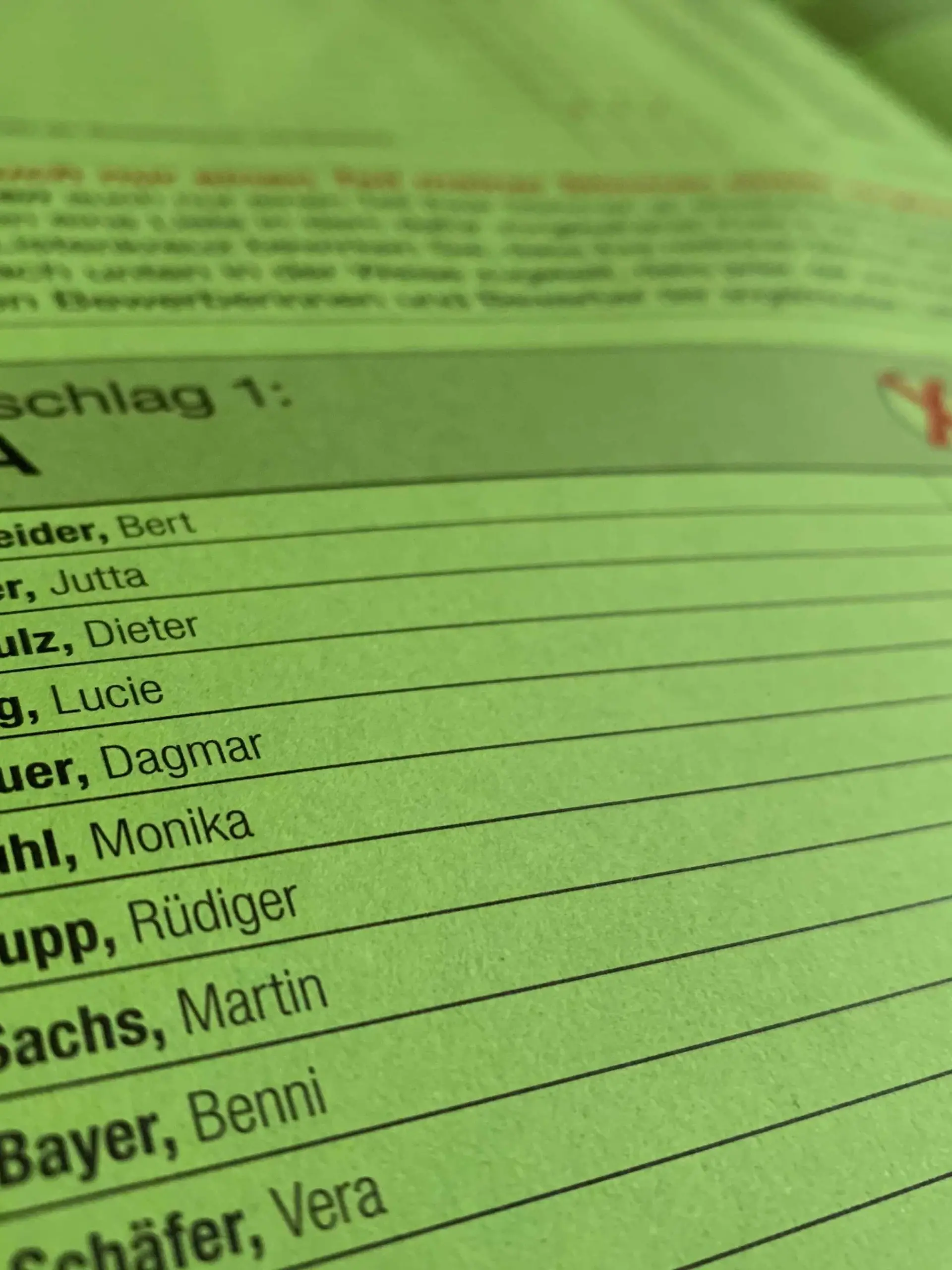 Wahlzettel Kommunalwahlen Hessen