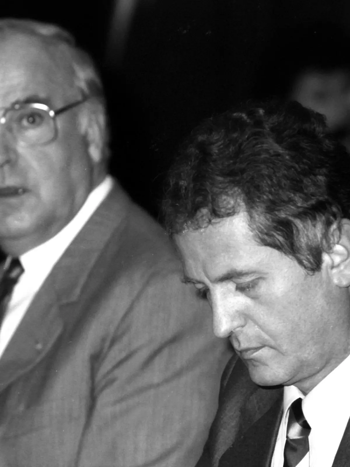  Bundeskanzler Helmut Kohl li., BRD/CDU und Uwe Barschel BRD/CDU während einer Präsidiumssitzung der CDU in Bonn