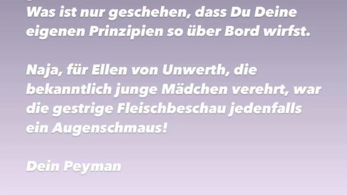 Peyman Amin meldet sich zu Wort.