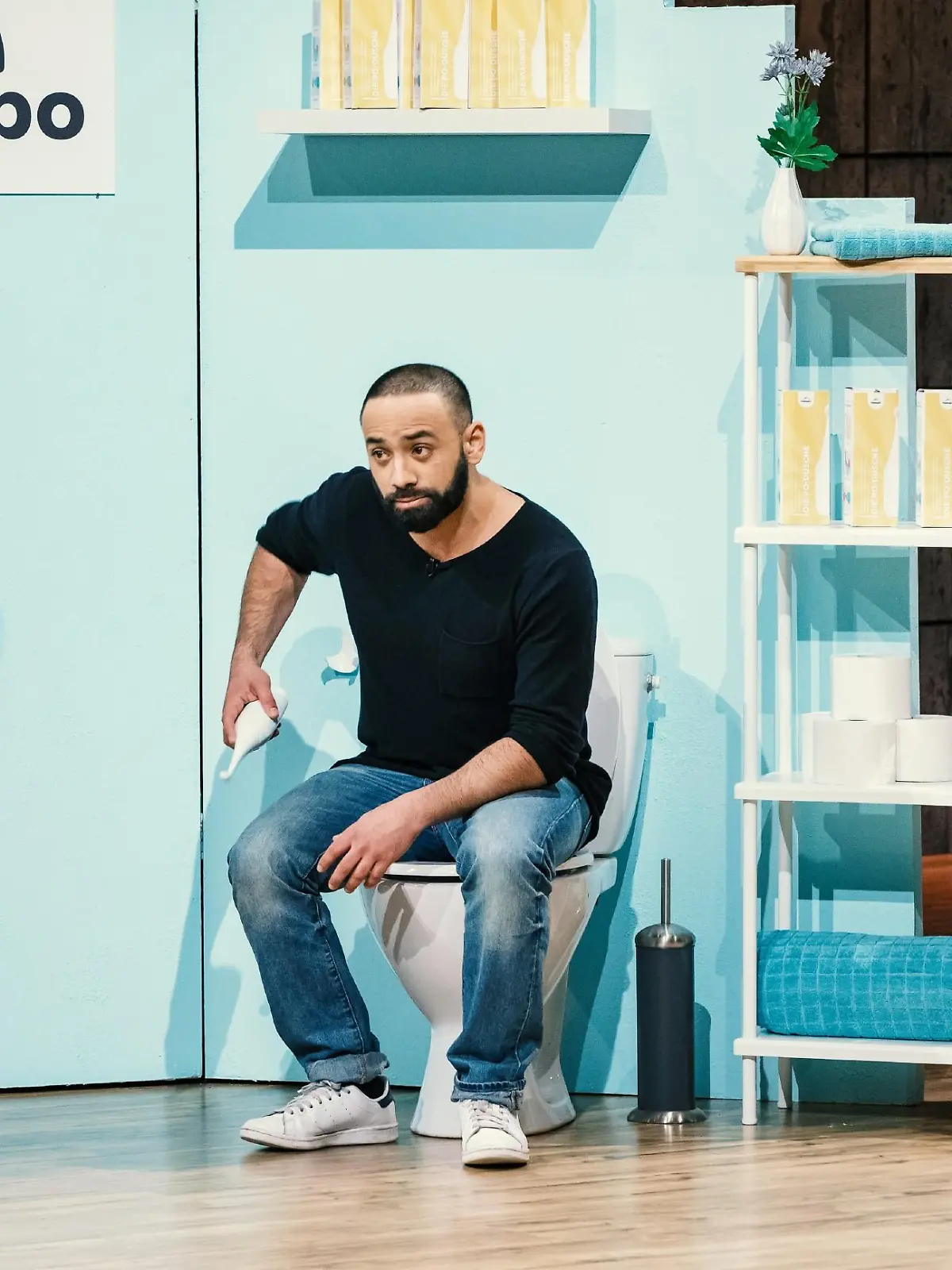 Oliver Elsoud (Foto) und Frank Schmischke aus Berlin präsentieren die Po-Dusche "HappyPo". Sie erhoffen sich ein Investment von 120.000 Euro für 25 Prozent ihres Unternehmens.