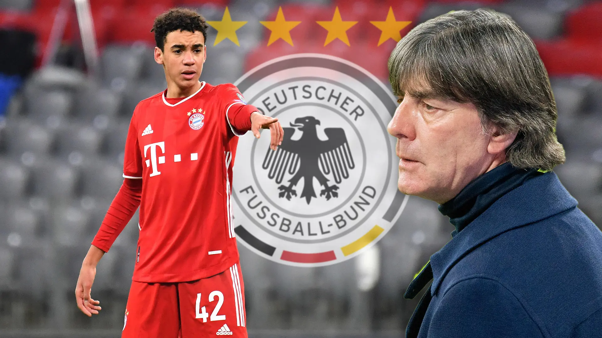 Jamal Musiala hat sich für den DFB mit Bundestrainer Löw entschieden