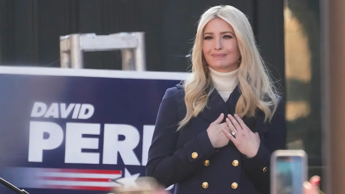 FILE - Ivanka Trump, Assistant to the President, speaks during a campaign rally for Republican Georgia Senators Kelly Loeffler and David Perdue, Monday, Dec. 21, 2020, in Milton, Ga. Trump helped load boxes of food into the cars of drivers who showed up at a South Florida drive-through food distribution event for those in need. “Merry Christmas,” Trump said Tuesday, Dec. 22, as she hauled a black box into a car’s trunk in the parking lot of King Jesus Ministry in Miami-Dade County. (AP Photo/John Bazemore, File)