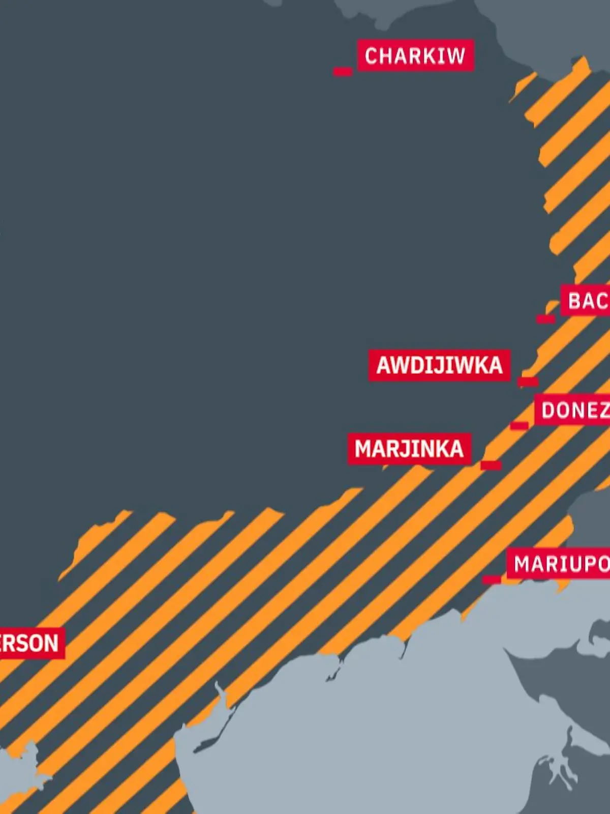 So sieht der Frontverlauf in der Ukraine aus
