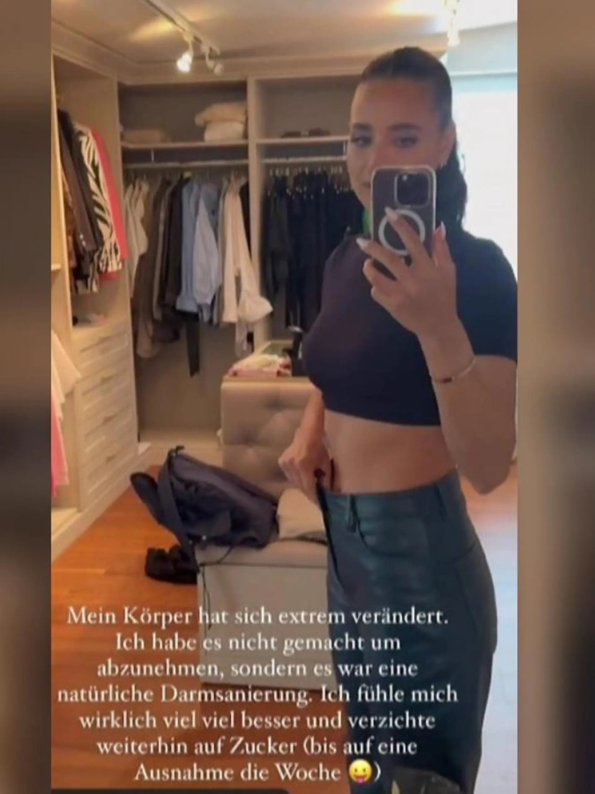 Amira Pocher hat auf Zucker verzichtet und zeigt das Resultat.