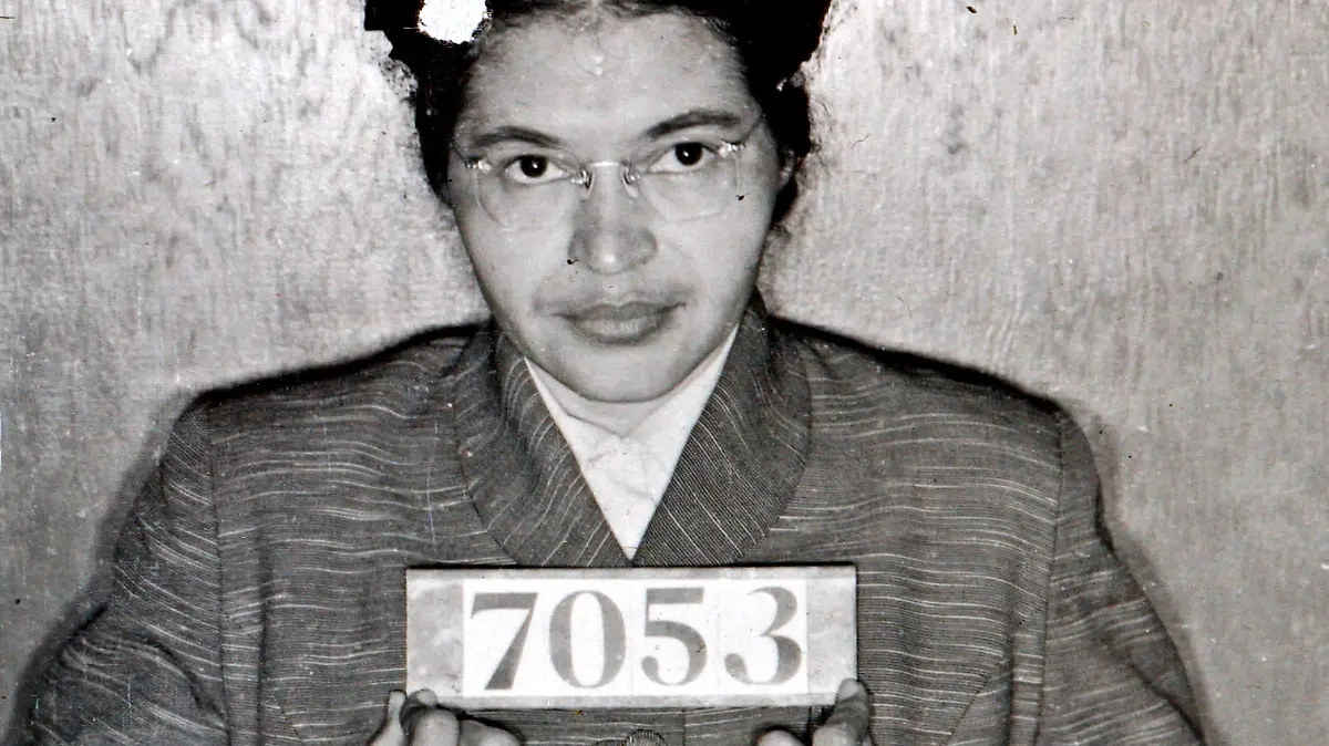 A Montgomery (Ala.) Sheriff's Department booking photo of Rosa Parks taken Feb 22, 1956, after she was arrested for refusing to give up her seat on a bus for a white passenger on Dec. 1, 1955 in Montgomery, Ala. (AP Photo/Montgomery County Sheriff's office) |