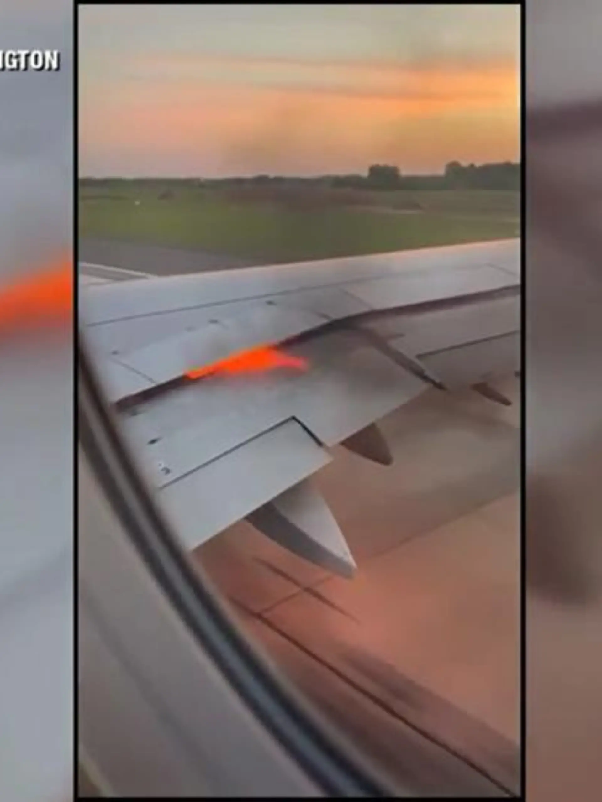 Kurz nach dem Start fing die Tragfläche eines Flugzeugs Feuer. Der Pilot musste notlanden.