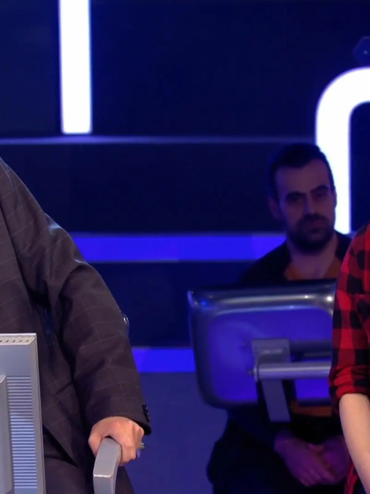 "Wer wird Millionär?"-Moderator Günther Jauch und seine Kandidatin Jasmin Jasper