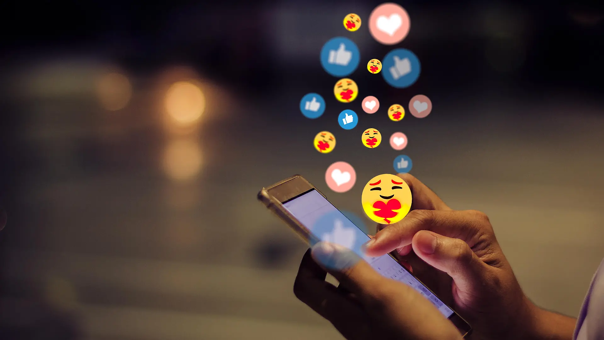Young woman using smart phone,  concept social, media, care,