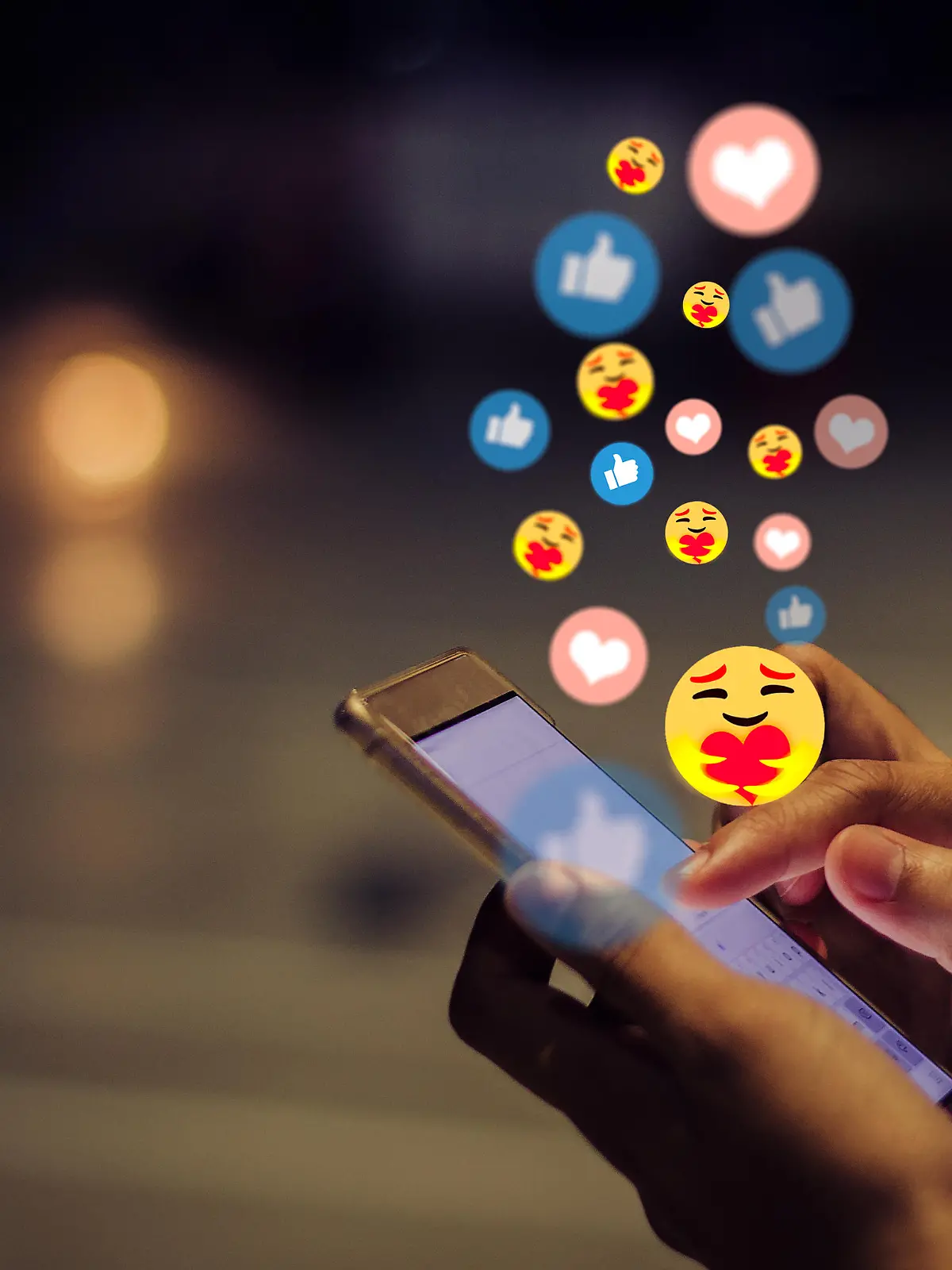 Young woman using smart phone,  concept social, media, care,