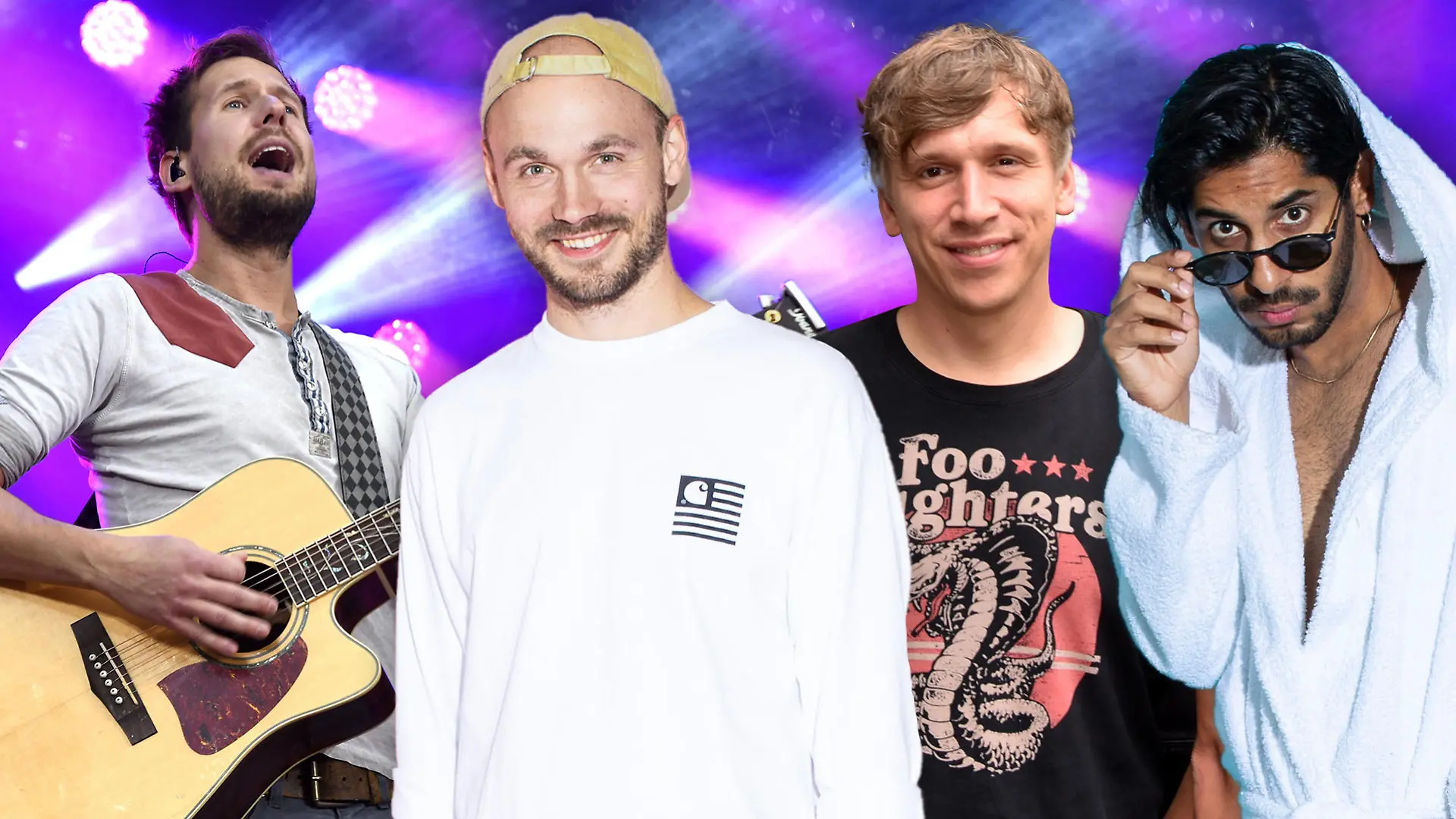 Mike Kremer, Pierre Pihl, Basti Campmann und Juri Rother