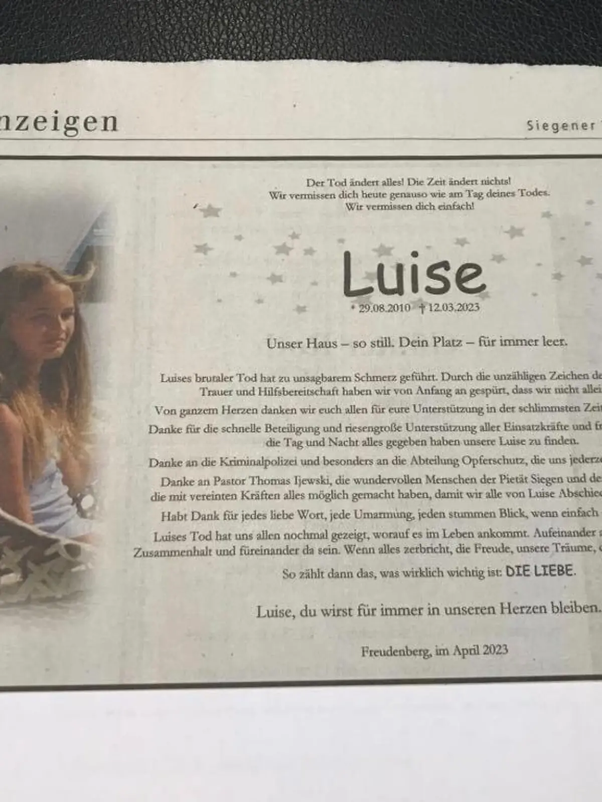 Luise Freudenberg Traueranzeige