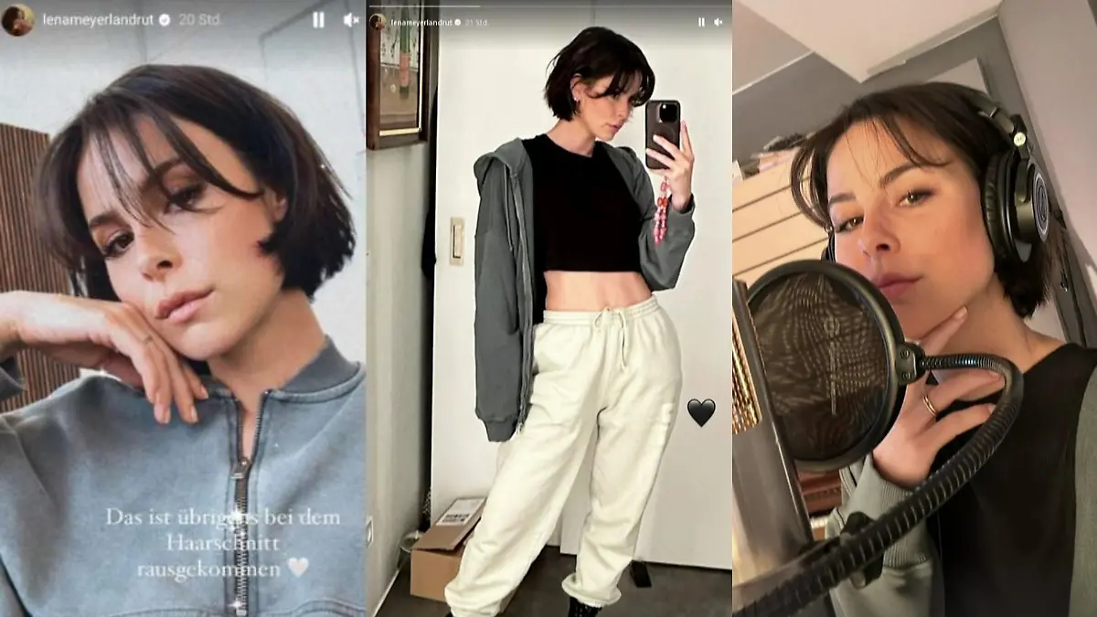 Lena Meyer-Landrut präsentiert stolz ihre neue Frisur in ihrer Instagram-Story.