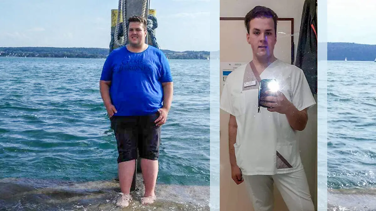 Domenik Ceran vor und nach der Abnahme