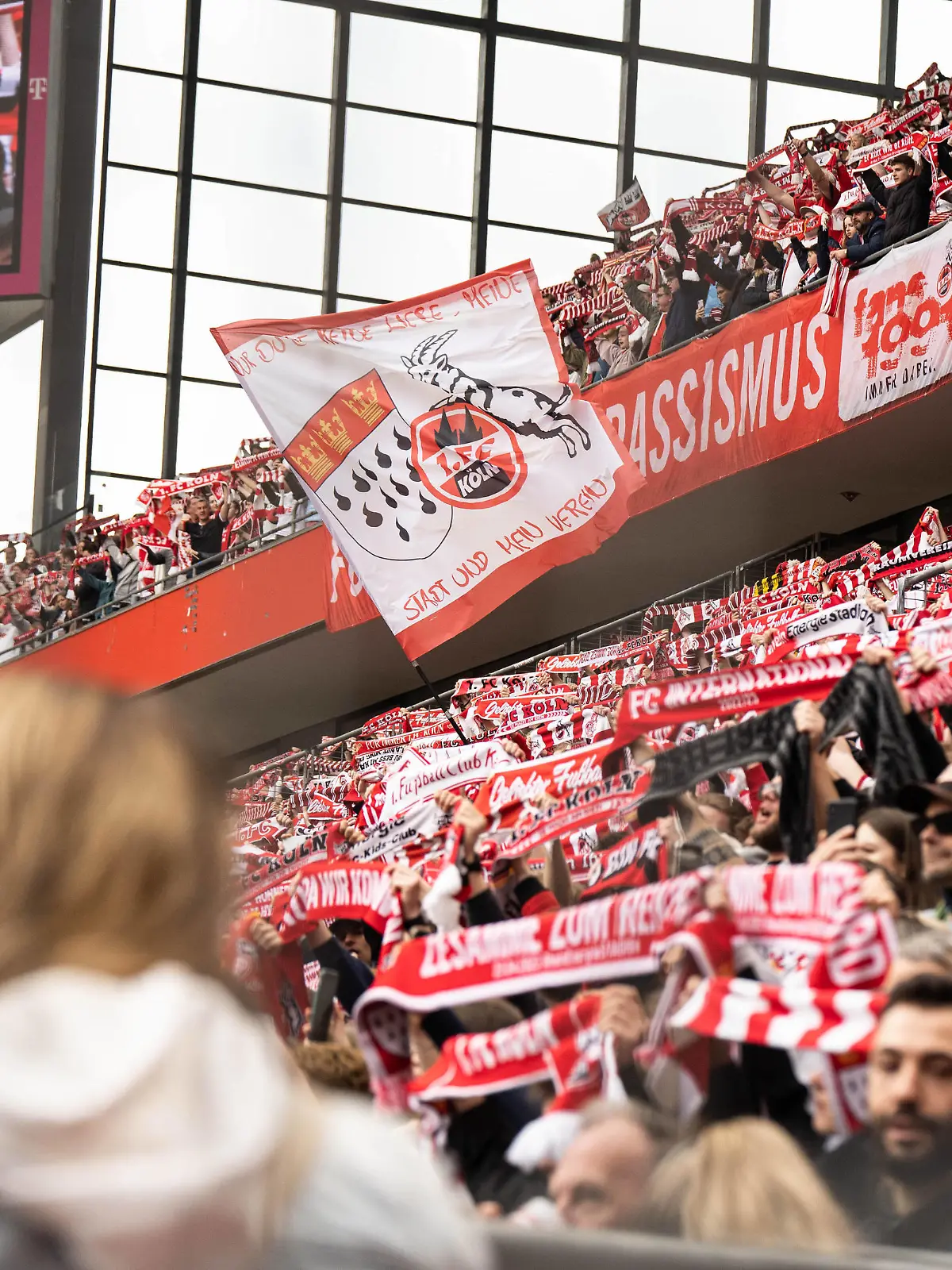 GER, 1.FFBL, 1.FC Koeln vs Eintracht Frankfurt / 23.04.2023, RheinEnergieSTADION, Koeln, GER, 1.FFBL, 1.FC Koeln vs Eintracht Frankfurt im Bild / picture shows 1. FC Koeln Fans vor dem Spiel, Gestik, Mimik, Emotionen *** GER, 1 FFBL, 1 FC Koeln vs Eintracht Frankfurt 23 04 2023, RheinEnergieSTADION, Koeln, GER, 1 FFBL, 1 FC Koeln vs Eintracht Frankfurt in picture picture shows 1 FC Koeln fans before the game, gestures, facial expressions, emotions nordphotoxGmbHx/xChristianxSchulze nph000300