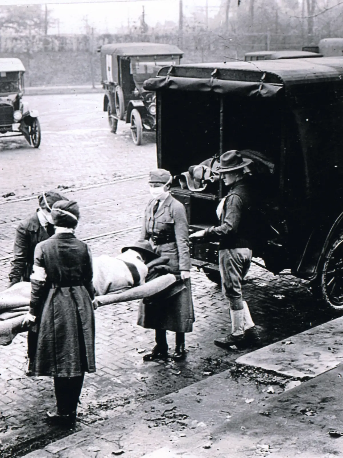 Krankentransport zu Zeiten der Spanischen Grippe