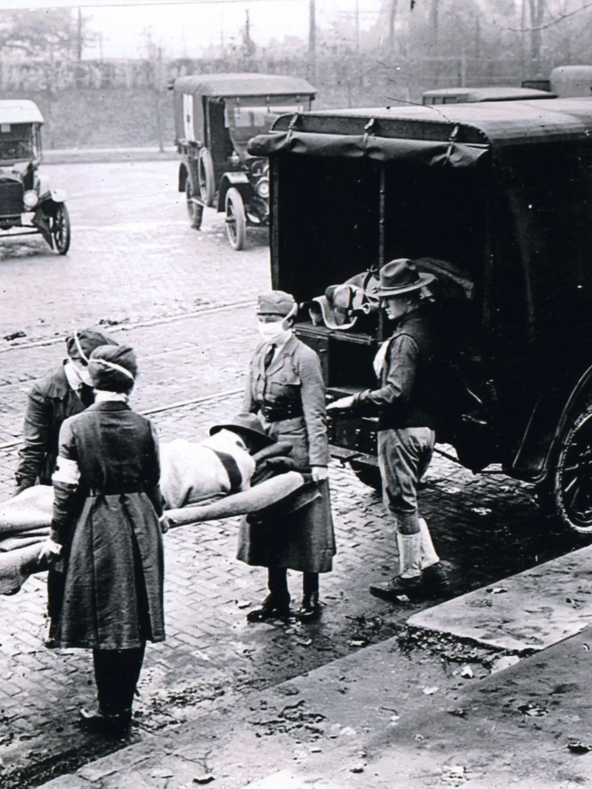 Krankentransport zu Zeiten der Spanischen Grippe