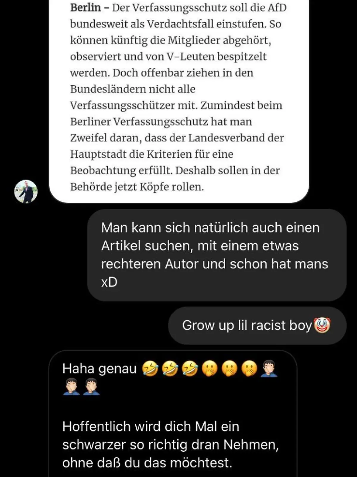 Chatverlauf beweist Drohung des AFD-Politikers