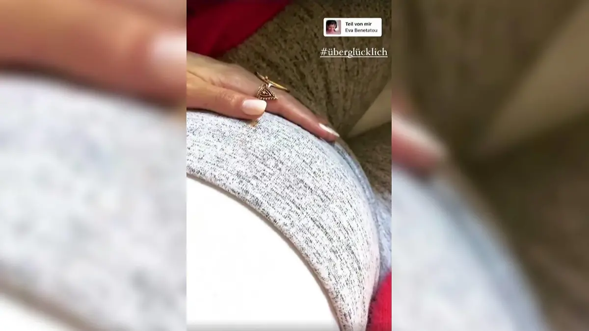 In ihrer Instagram-Story zeigt Eva ihren Babybauch.