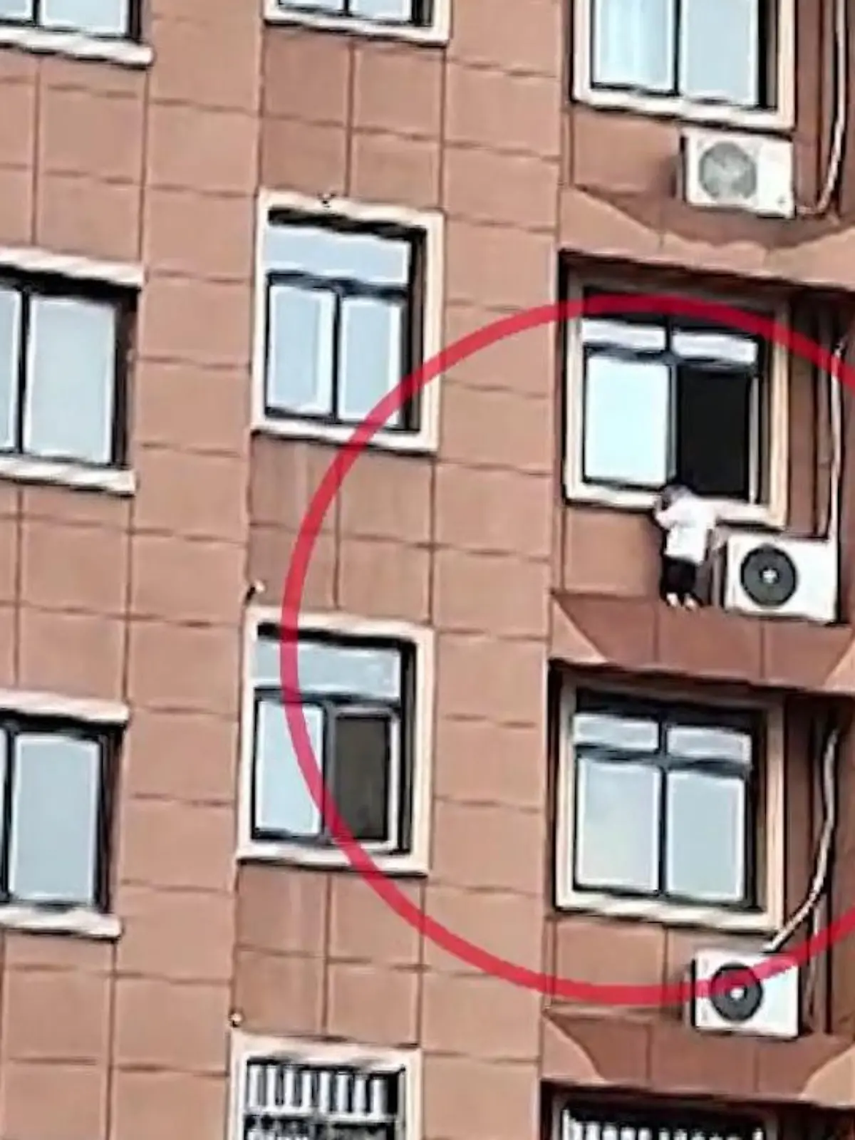 Dieser Junge wollte bei seinemVersteck wohl besonders kreativ sein: Kurzerhand klettert er aus dem Fenster, um sich dort an einem Vorsprung zu verstecken.  Der Abgrund ist nur wenige Zentimeter entfernt. Das fatale: Offensichtlich ist kein Elternteil zuhause um den Jungen zu retten. Glücklicherweise  klettert er von alleine wieder zurück.