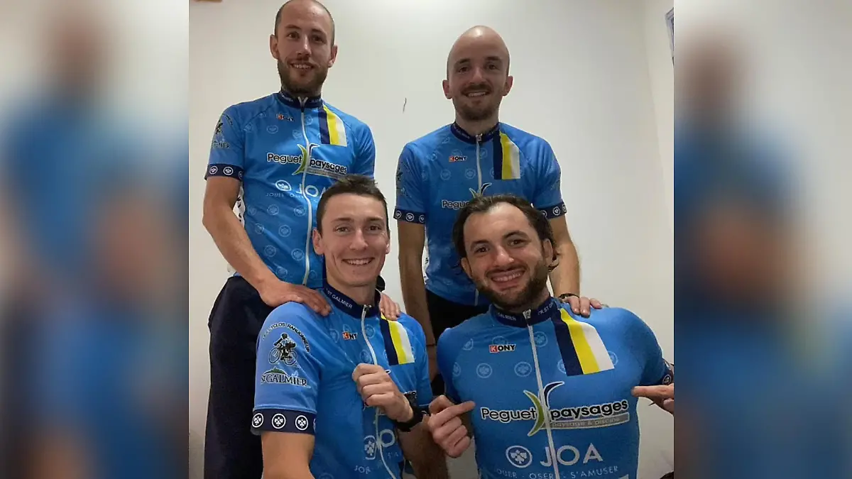 Arnaud, Maxime Brugère, Franck Delorme, Nicolas Meunier und Jean Roule radeln sich zum Weltrekord.