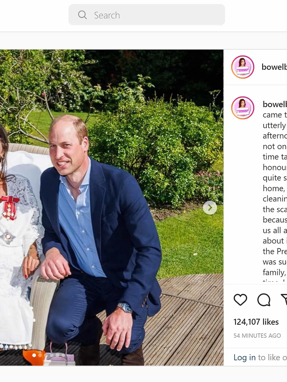 ARCHIV - 13.05.2022, Großbritannien, NA: HANDOUT - Screengrab aus dem Instagram-Feed von Deborah James/Bowelbabe zeigt Prinz William, Herzog von Cambridge, zu Besuch bei der Familie von Deborah James, die mit dem Titel «Dame» geehrt worden ist. Die im Endstadium an Krebs erkrankte britische Radiomoderatorin Deborah James hat ihren Ritterorden persönlich von Prinz William überreicht bekommen. (zu dpa "Sterbenskranke BBC-Moderatorin hat Angst vor dem Einschlafen) Foto: Deborah James/Bowelbabe/Instagram/PA Media/dpa - ACHTUNG: Nur zur redaktionellen Verwendung im Zusammenhang mit einer aktuellen Berichterstattung über den Besuch von Prinz William bei Deborah James und nur mit vollständiger Nennung des vorstehenden Credits +++ dpa-Bildfunk +++