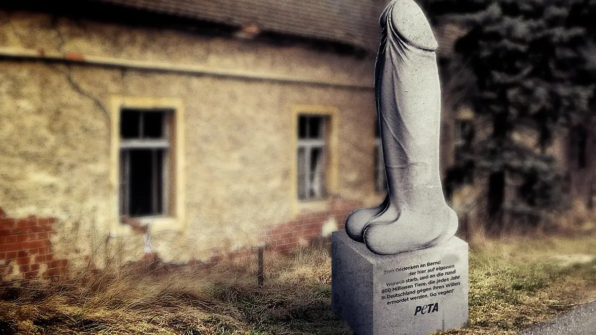 Skizze der PETA zeigt eine Visualisierung ihres geplanten Mahnmals in Rotenburg.