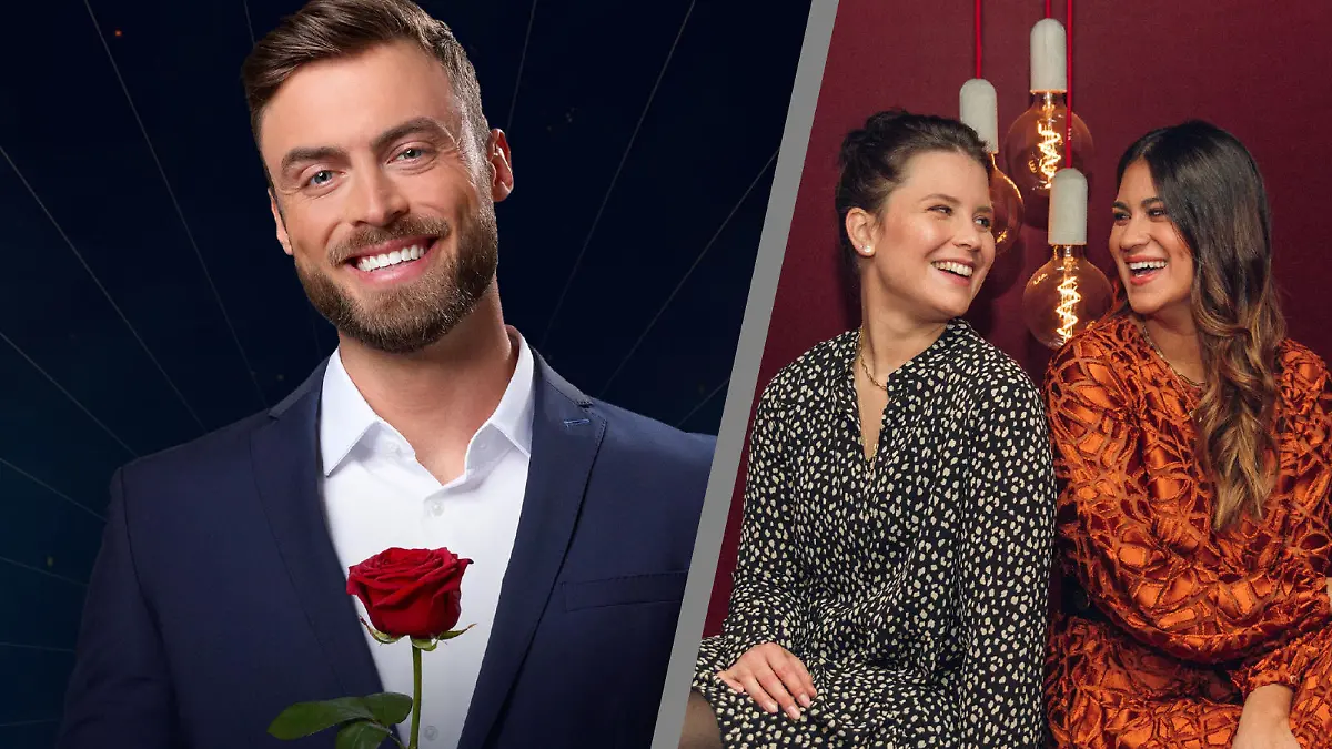 Inken Wriedt (m.) und Steffi Brungs (r.) kümmern sich im "Der Bachelor"-Podcast um die wöchentliche Dosis "Mädelsabend".