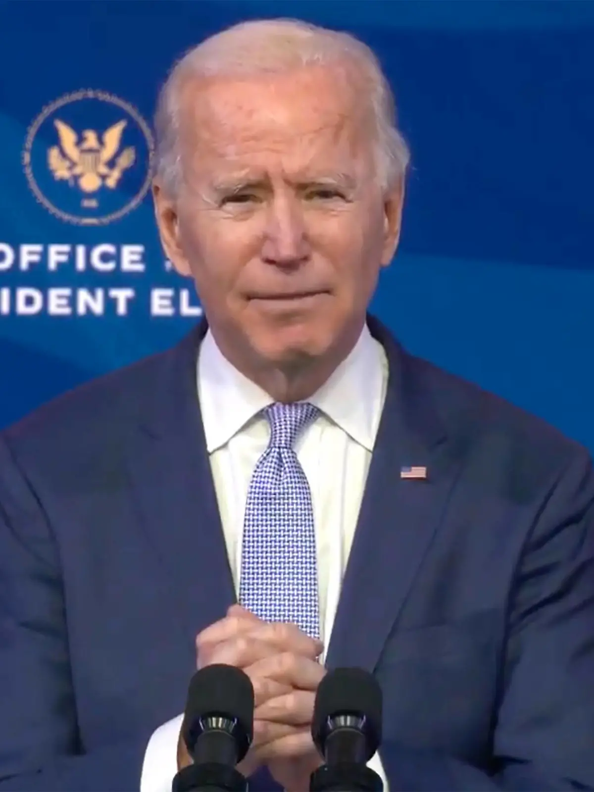  January 6, 2021, Wilmington, Delaware, USA: United States President-elect Joe Biden delivers remarks from the Queen Theatre in Wilmington, Delaware on the unrest in and around the US Capitol in Wilmington, Delaware on Wednesday, January 6, 2021. In his remarks Biden condemned Trump for inciting the violence Wilmington USA - ZUMAs152 20210106_zaa_s152_233 Copyright: xBidenxTransitionxViaxCnpx