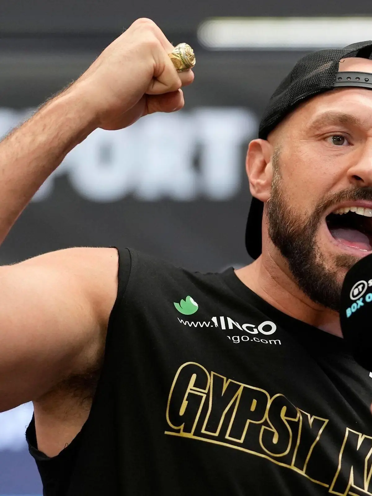 Mandatory Credit: Photo by Dave Shopland/Shutterstock 12904393ab Tyson Fury during Weigh In Tyson Fury v Dillian Whyte, WBC Heavyweight Championship, Weigh In, Boxing, BOXPARK Wembley, London, UK - 22 Apr 2022 Tyson Fury v Dillian Whyte, WBC Heavyweight Championship, Weigh In, Boxing, BOXPARK Wembley, London, UK - 22 Apr 2022 PUBLICATIONxINxGERxSUIxAUTXHUNxGRExMLTxCYPxROMxBULxUAExKSAxONLY Copyright: xDavexShopland/Shutterstockx 12904393ab 