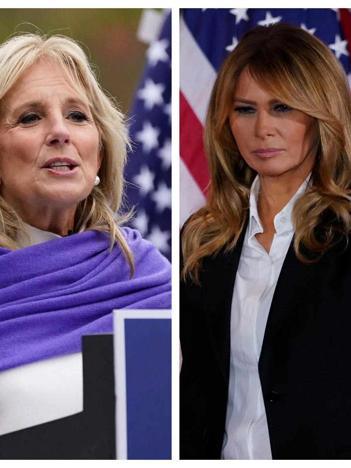 Jill Biden und Melania Trump: Die First Ladys könnten kaum unterschiedlicher sein.