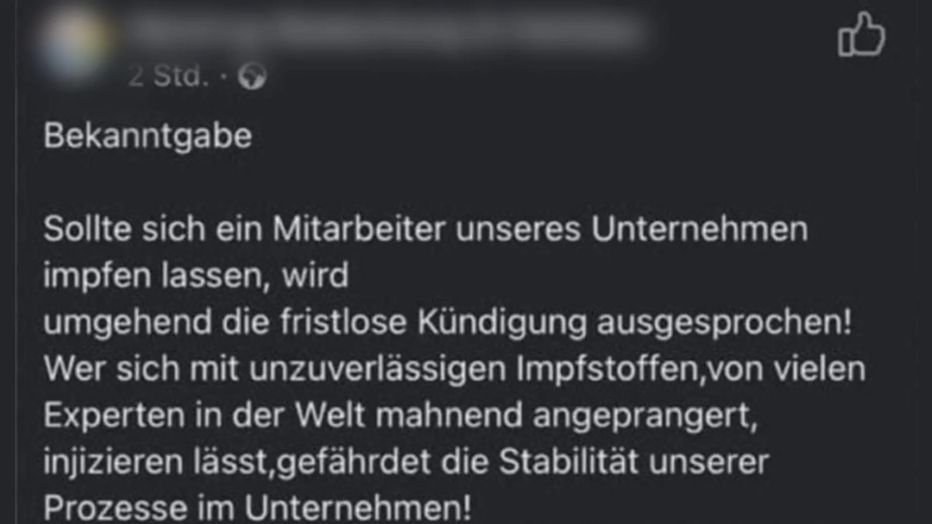 Dieser Post eines Dachdeckers sorgt für Aufsehen.