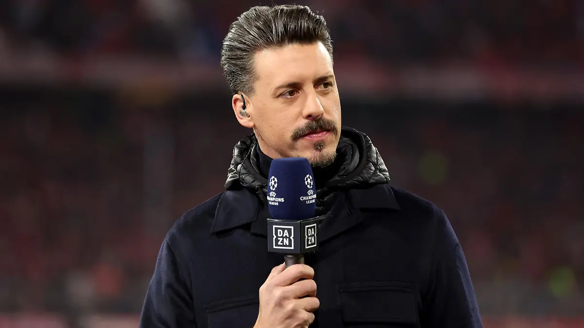 MUNICH, GERMANY - MARCH 08: TV Expert Sandro Wagner looks on prior to the UEFA Champions League round of 16 leg two match between FC Bayern München and Paris Saint-Germain at Allianz Arena on March 08, 2023 in Munich, Germany. (Photo by Alexander Hassenstein/Getty Images)