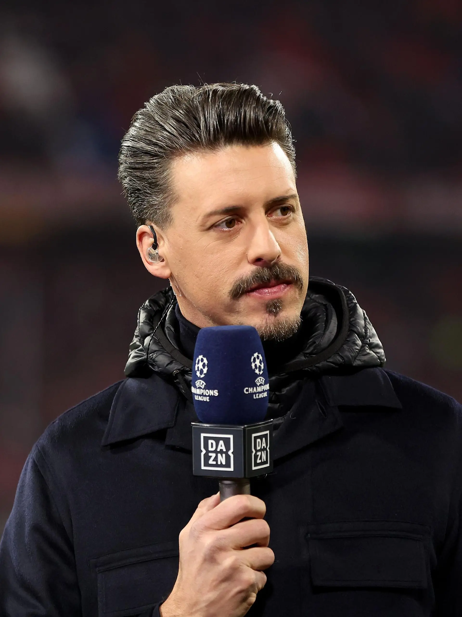MUNICH, GERMANY - MARCH 08: TV Expert Sandro Wagner looks on prior to the UEFA Champions League round of 16 leg two match between FC Bayern München and Paris Saint-Germain at Allianz Arena on March 08, 2023 in Munich, Germany. (Photo by Alexander Hassenstein/Getty Images)