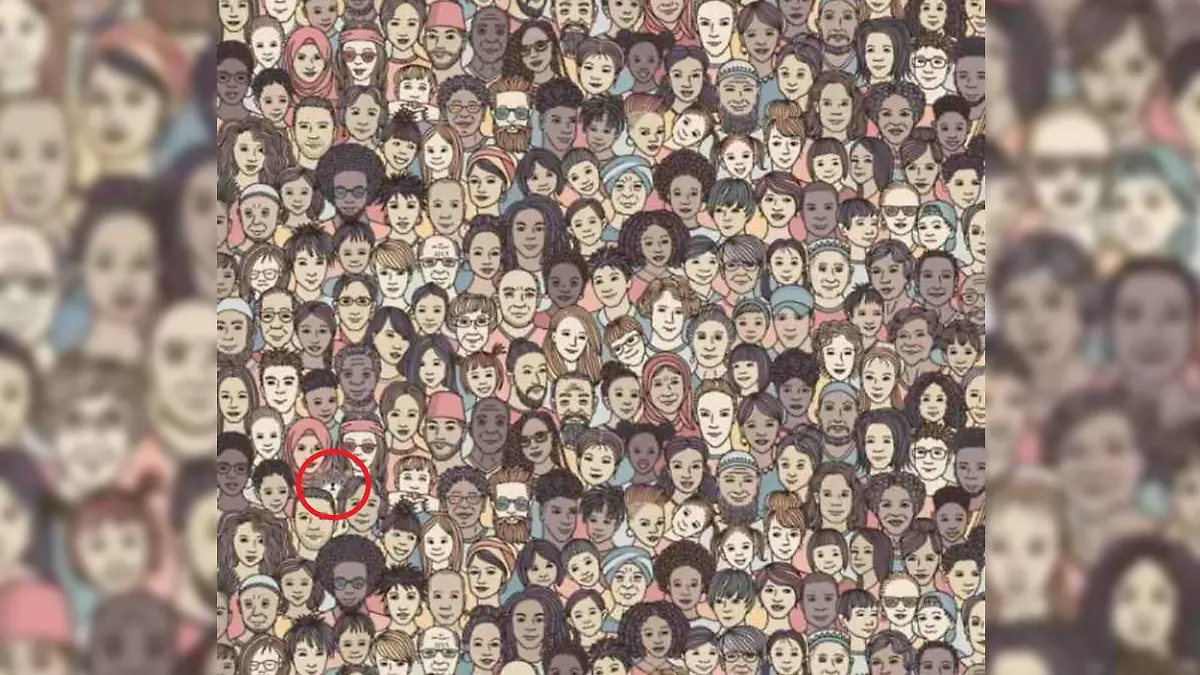 Suchbild Katze in Menschenmenge