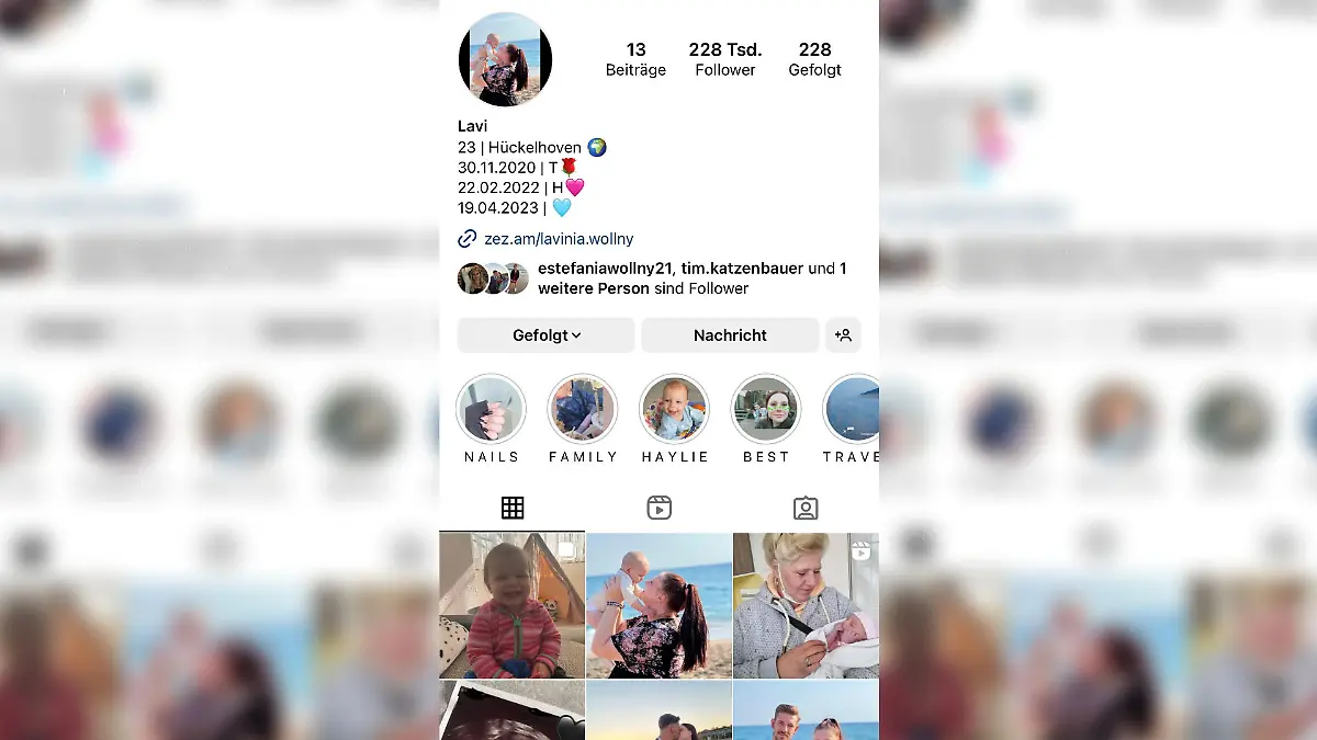 Lavinia Wollnys Instagram-Biografie dürfte verraten haben, dass ihr Sohn am 19. April geboren wurde.