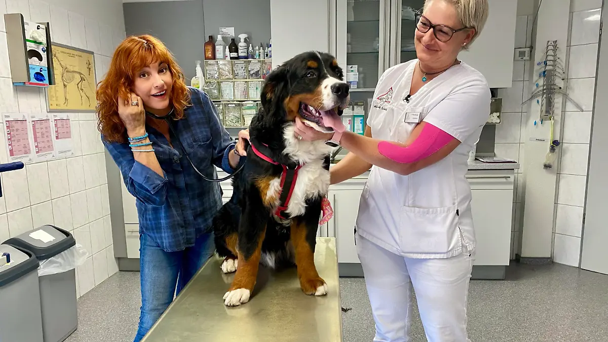 hundkatzemaus: Diana Eichhorn mit Tierärztin Uta Rönneburg von der Tierklinik Lüneburg.