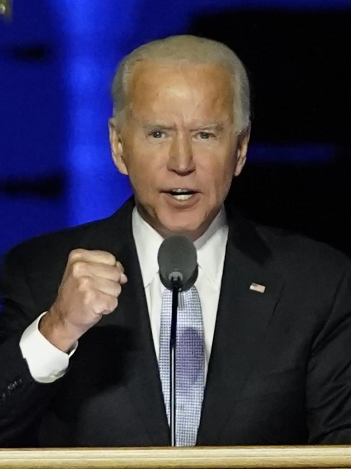  President-elect Joe Biden speaks on Saturday, November 7, 2020 at the Chase Center in Wilmington, Delaware. Biden defeated President Donald Trump to become 46th president of the United States. Pool photo by Andrew Harnik/ PUBLICATIONxINxGERxSUIxAUTxHUNxONLY WILX20201107231 AndrewxHarnik